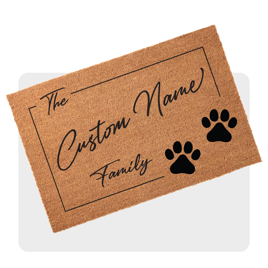 Custom Name Door Mat + Paw