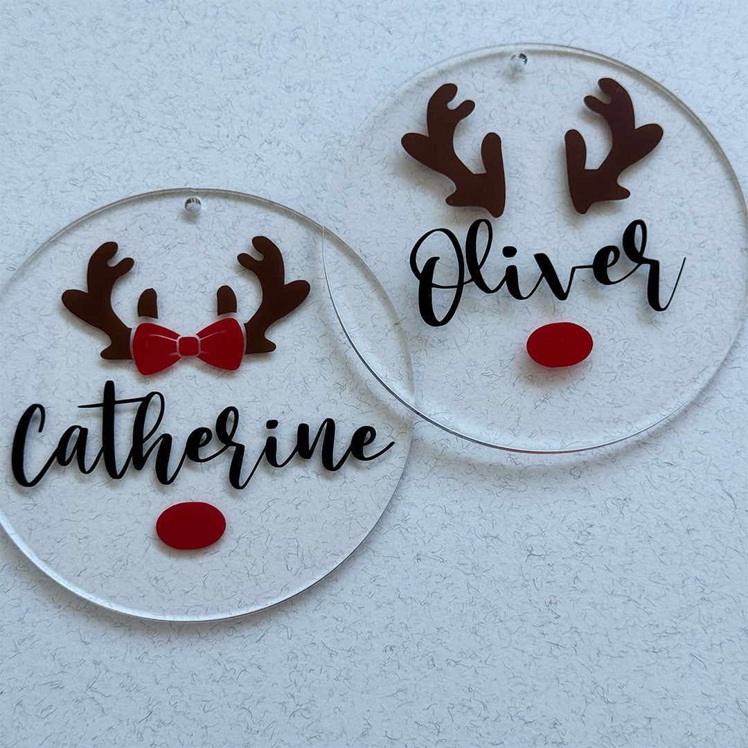 Personalized Reindeer Christmas Ornament With Name