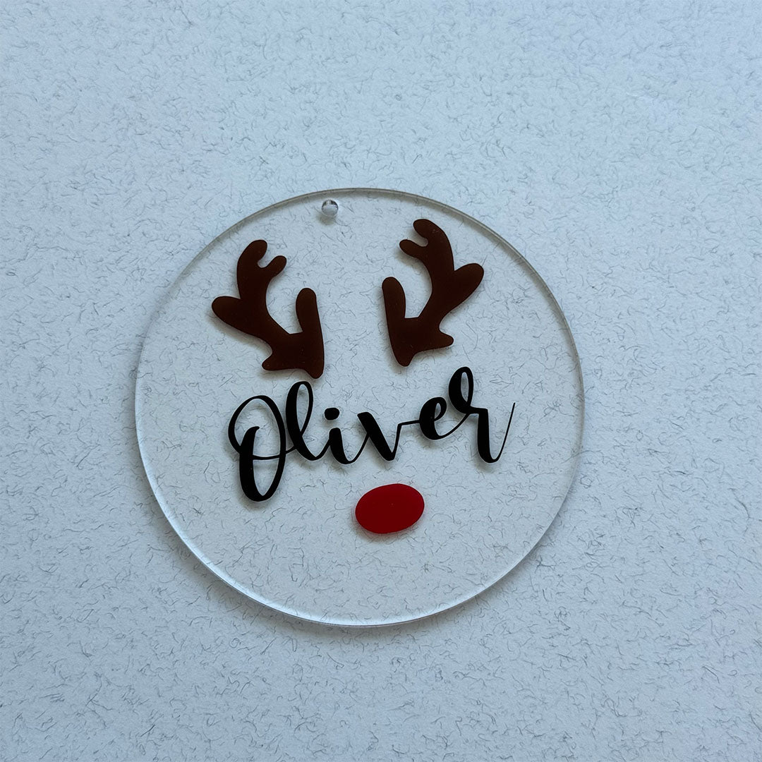 Personalized Reindeer Christmas Ornament With Name