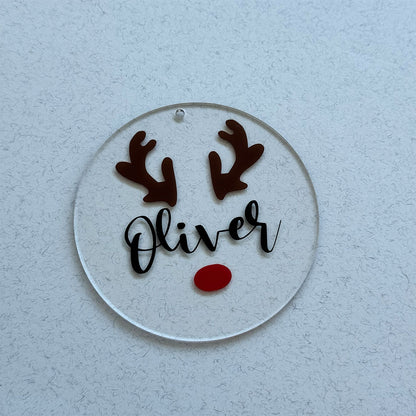 Personalized Reindeer Christmas Ornament With Name