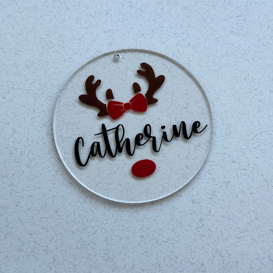 Personalized Reindeer Christmas Ornament With Name