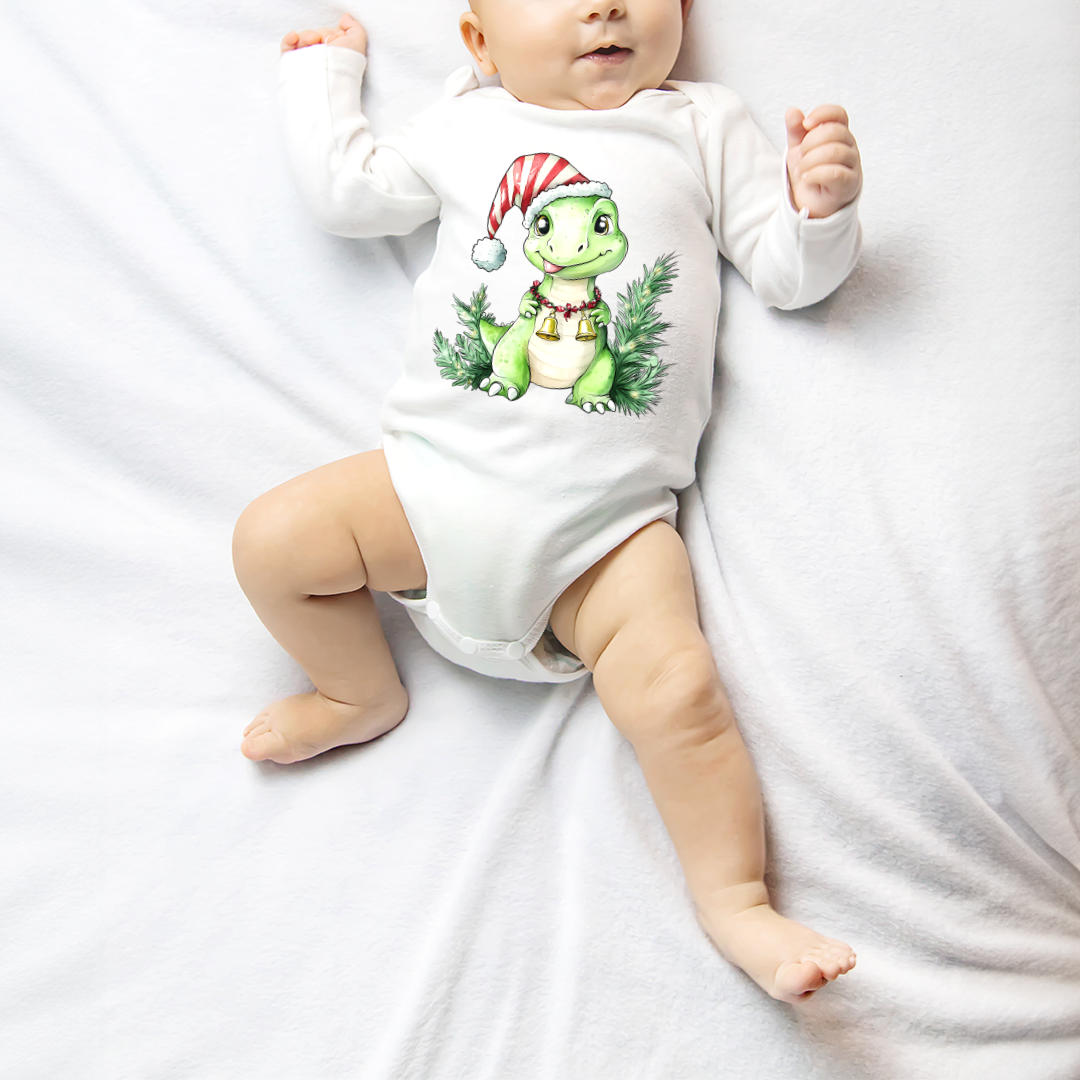 Festive Dino Christmas Onesies/Bodysuits