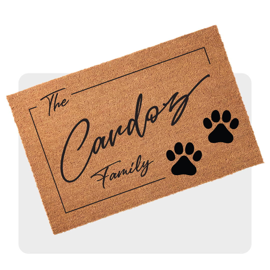 Custom Name Door Mat + Paw